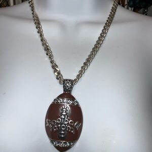 NW 25”vintage Football Mom Crystal Necklace magnetic pendant large 2003 series
